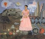 Frida Kahlo Self-Portrait on the Borderline Between Mexico and the United States oil on canvas